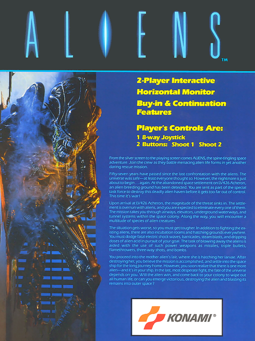 Aliens (Asia) Arcade Game Cover
